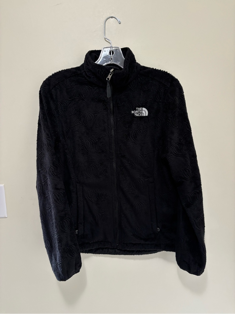 The North Face Black Swirl Textured High-Pile Osito Fleece Full-Zip Jacket